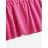 imageWomens Short Sleeve Ruffle Hem Peplum Tee Shirts Slim Fit Crewneck T Shirt TopsHot Pink