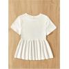 imageWomens Short Sleeve Ruffle Hem Peplum Tee Shirts Slim Fit Crewneck T Shirt TopsWhite