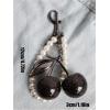 imageWomens Sparkly Cherry Beaded Keychain Y2K Bag Charm with Key Ring and Clip Purse AccessoriesBlack