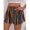 imageWomens Summer Geo Tribal Print Boho Mini Shorts Elastic High Waisted Graphic Holiday Shorts with PocketsMulticolor
