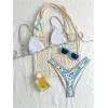imageWomens Tropical Graphic High Cut Bikini Sets Spaghetti Strap Triangle Wireless Bathing Suit SwimsuitMulticolor
