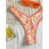 imageWomens Tropical Graphic High Cut Bikini Sets Spaghetti Strap Triangle Wireless Bathing Suit SwimsuitOrange