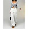 imageWomens Twist Sweetheart Neck T Shirt Ribbed Knit Long Sleeve Crop Tops Going Out TeesGrey