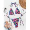 imageWomens Two Piece Boho Graphic String Bikini Sets Graphic Halter Neck Bathing Suit Tie Side SwimsuitMulticolor