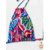 imageWomens Two Piece Boho Graphic String Bikini Sets Graphic Halter Neck Bathing Suit Tie Side SwimsuitMulticolor