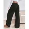 imageWomens Wide Leg Sweatpants Low Drawstring Waist Workout Track Pants Baggy TrousersArmy Green