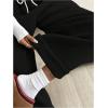imageWomens Wide Leg Sweatpants Low Drawstring Waist Workout Track Pants Baggy TrousersBlack