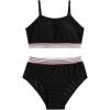 imageGirls 2 Piece High Waisted Swimsuit Floral Boho Bathing Suit Wireless Full Coverage Bikini SetsBlack