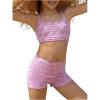 imageGirls 2 Pieces Swimsuit Bikini Set Floral Graphic Print Cami Tops and Bottoms SwimwearPink