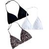 imageGirls 3 Packs Floral Halter Bikini Tops Wireless Padded Bathing Suit Tops Swimsuit BrasMulticolor