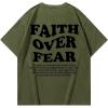 imageMens Graphic Letter Print Vintage Tees Baggy Drop Shoulder Crew Neck Short Sleeve Streetwear T ShirtsGreen