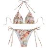 imageWomens 2 Piece Bikini Set Tie Side Halter Triangle Bathing Suit Summer BeachwearMulticolor