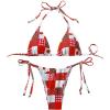 imageWomens 2 Piece Bikini Set Tie Side Halter Triangle Bathing Suit Summer BeachwearRed