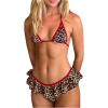 imageWomens 2 Piece Leopard Ruffle Bikini Sets Triangle Halter Y2k Swimsuit Contrast Trim Bathing SuitMulticolor