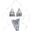 imageWomens Graphic Tropical String Bikini Sets Triangle Halter Tie Side Bathing Suit 2 Piece SwimsuitMulticolor