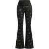 imageWomens Leopard Print Color Block Flare Pants Elastic High Waisted Bell BottomsBlack Graphic