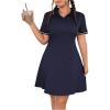 imageWomens Plus Size Football Jersey Dress Collared Golf Tennis Dress Button Front A Line Streetwear DressesPure Blue