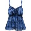imageWomens Plus Size Graphic Ruffle Hem Camisole Tops Tie Front Spaghetti Strap Y2K Peplum TopBlue