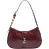 imageWomens Retro Vintage Zipper Shoulder Bag Adjustable Strap Elegant Underarm Purse Hobo HandbagsBurgundy