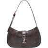 imageWomens Retro Vintage Zipper Shoulder Bag Adjustable Strap Elegant Underarm Purse Hobo HandbagsCoffee Brown