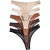 imageWomens Sheer Mesh Bowknot Thongs Heart Print Low Rise Panties Soft Underwear Sets Pack of 5Multicolor