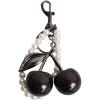 imageWomens Sparkly Cherry Beaded Keychain Y2K Bag Charm with Key Ring and Clip Purse AccessoriesBlack