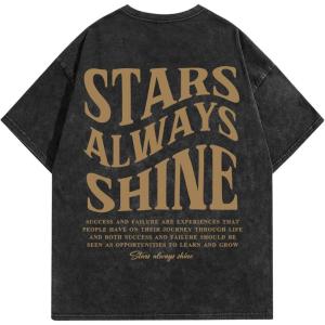 imageMens Graphic Letter Print Vintage Tees Baggy Drop Shoulder Crew Neck Short Sleeve Streetwear T ShirtsBlack Letter