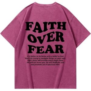 imageMens Graphic Letter Print Vintage Tees Baggy Drop Shoulder Crew Neck Short Sleeve Streetwear T ShirtsHot Pink