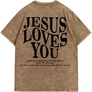 imageMens Graphic Letter Print Vintage Tees Baggy Drop Shoulder Crew Neck Short Sleeve Streetwear T ShirtsKhaki