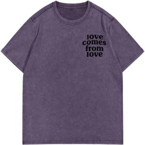 imageMens Graphic Letter Print Vintage Tees Baggy Drop Shoulder Crew Neck Short Sleeve Streetwear T ShirtsLetter Purple