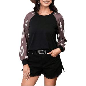 imageWomens Camo Print Long Sleeve Tee Tops Casual Crewneck Tees Shirts Casual Fall T ShirtMulticolor