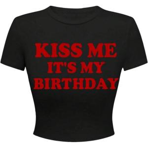 imageWomens Cherry Leopard T Shirts Crew Neck Short Sleeve Graphic Tees Slim Fit Crop TopsBlack and Red