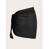 imageWomens Ruched Knot Mesh Beach Skirts Wrap Bathing Suit Cover Up Swim SarongBlack
