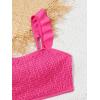 imageGirls 2 Piece Smocked Bikini Sets Summer Preppy Cute Swimsuits Ruffle Straps Bathing SuitHot Pink