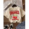 imageGirls 3 Packs Star Butterfly Graphic Tees Crew Neck Short Sleeve T Shirt Casual TopsCherry Multicolor