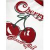 imageGirls Cherry Letter Graphic Tees Color Block Slim Fit Long Sleeve T Shirt Fall Cute Tops TrendyWhite Red