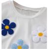 imageGirls Flowers Graphic Short Sleeve TShirt Cute Sweet Crew Neck Tee TopsWhite
