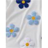 imageGirls Flowers Graphic Short Sleeve TShirt Cute Sweet Crew Neck Tee TopsWhite