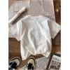 imageGirls Graphic Print Short Sleeve TShirt Crew Neck Crop Tees StreetwearWhite