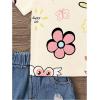 imageGirls Graphic Print Short Sleeve TShirt Crew Neck Tee Tops Outgoing WearWhite