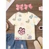 imageGirls Graphic Print Short Sleeve TShirt Crew Neck Tee Tops Outgoing WearWhite