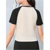 imageGirls Graphic Short Sleeve TShirt Letter Print Crew Neck Summer Tee StreetwearApricot