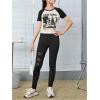 imageGirls Graphic Short Sleeve TShirt Letter Print Crew Neck Summer Tee StreetwearApricot