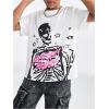 imageGirls Skull Graphic Tees Short Sleeve Crew Neck Vintage T Shirt Casual Y2K StreetwearWhite