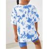 imageToddler Girls Oversized Tie Dye Heart Graphic Tees Half Sleeve Crew Neck Casual T Shirt Blue 4Y