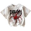 imageGirls Graphic Print Short Sleeve TShirt Crew Neck Crop Tees StreetwearWhite