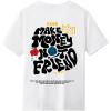 imageGirls Letter Graphic Print Cute Tops Short Sleeve Crew Neck Summer T Shirts Trendy Clothes for GirlsLetter White