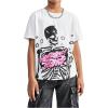 imageGirls Skull Graphic Tees Short Sleeve Crew Neck Vintage T Shirt Casual Y2K StreetwearWhite