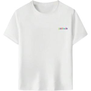 imageGirls Letter Print Graphic Tees Short Sleeve Crew Neck TShirt Y2k Summer TopsWhite