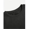 imageBoys Casual Tropical Star Letter Print T Shirt Short Sleeve Crew Neck Drop Shoulder Tee TopsBlack and Purple